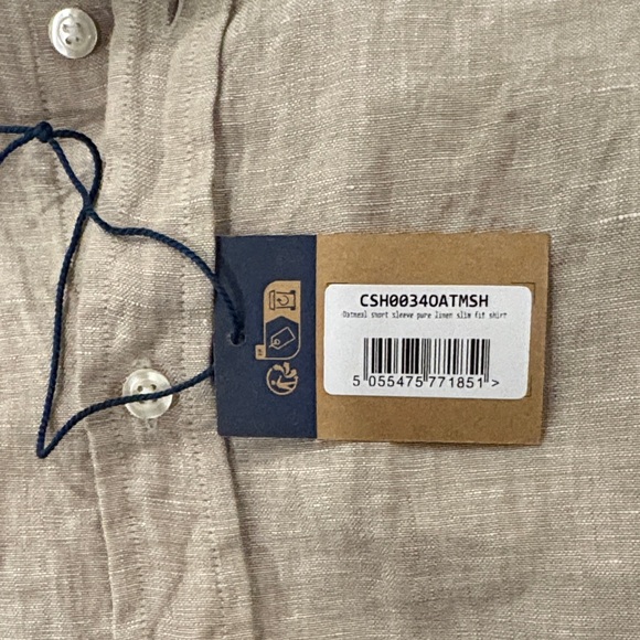 Charles Tyrwhitt Men's Beige Short Sleeve Shirt - Picture 5 of 5